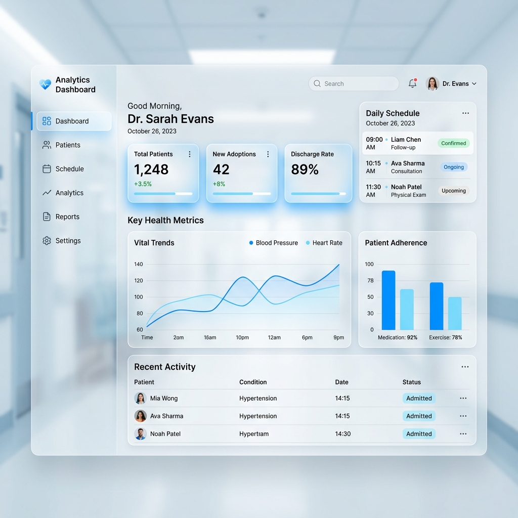 Tampilan aplikasi Health Dashboard